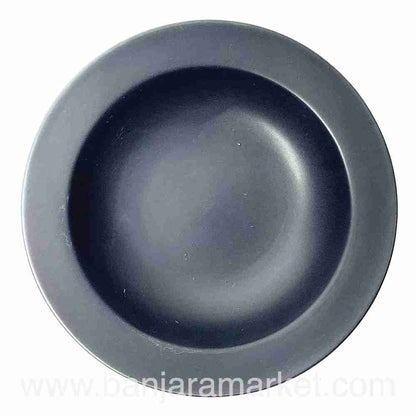 Banjara Market | Matt Black Small Pasta Plates (Set of 2)