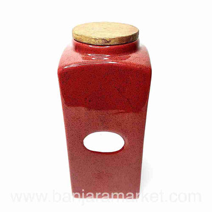 Banjara Market | Maroon Air-Tight Pickle Jar /Barni (BIG)