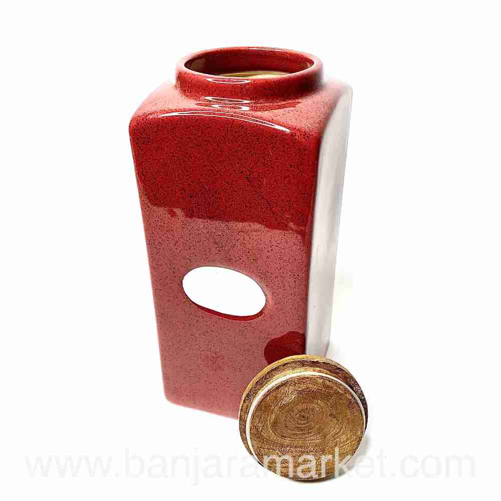 Banjara Market | Maroon Air-Tight Pickle Jar /Barni (BIG)