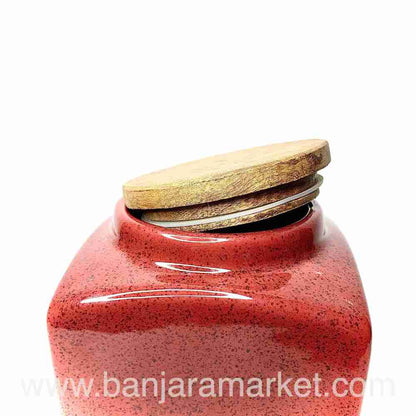 Banjara Market | Maroon Air-Tight Pickle Jar /Barni (BIG)