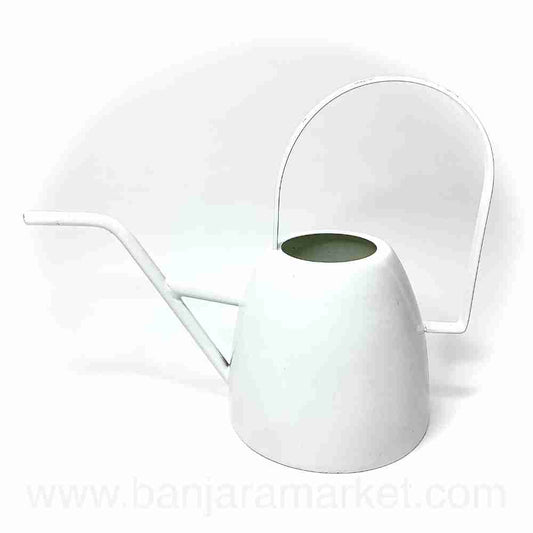 Banjara Market | White Flat Base Watering Can