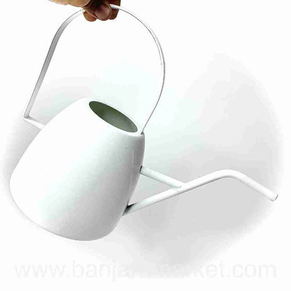 Banjara Market | White Flat Base Watering Can