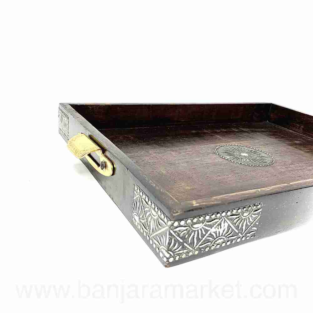 Banjara Market | Elegant Wooden Trays (Set of 2)