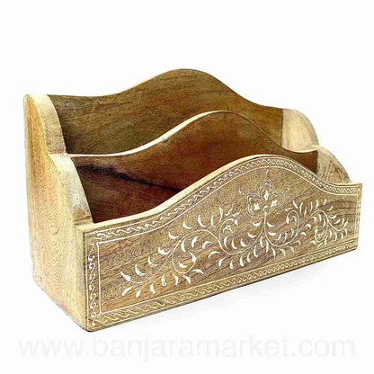 Banjara Market | Wooden Magazine/Paper Holder