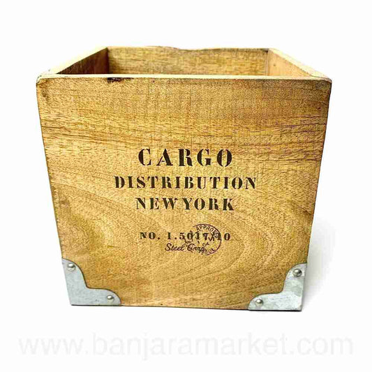 Banjara Market | Square Wooden Organizer/Planter (BIG)