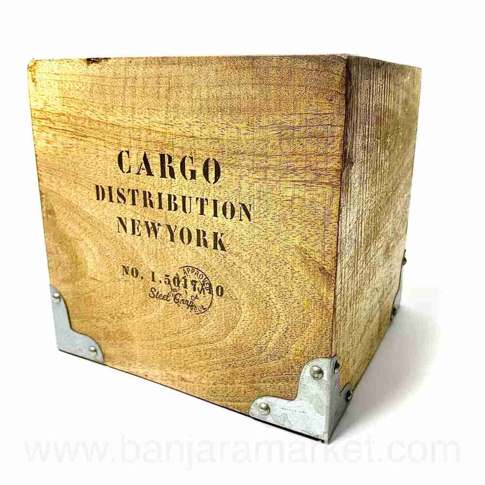 Banjara Market | Square Wooden Organizer/Planter (BIG)