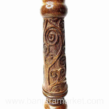 Banjara Market | Carved Wooden Candle Stands (Set of 2)(BIG)