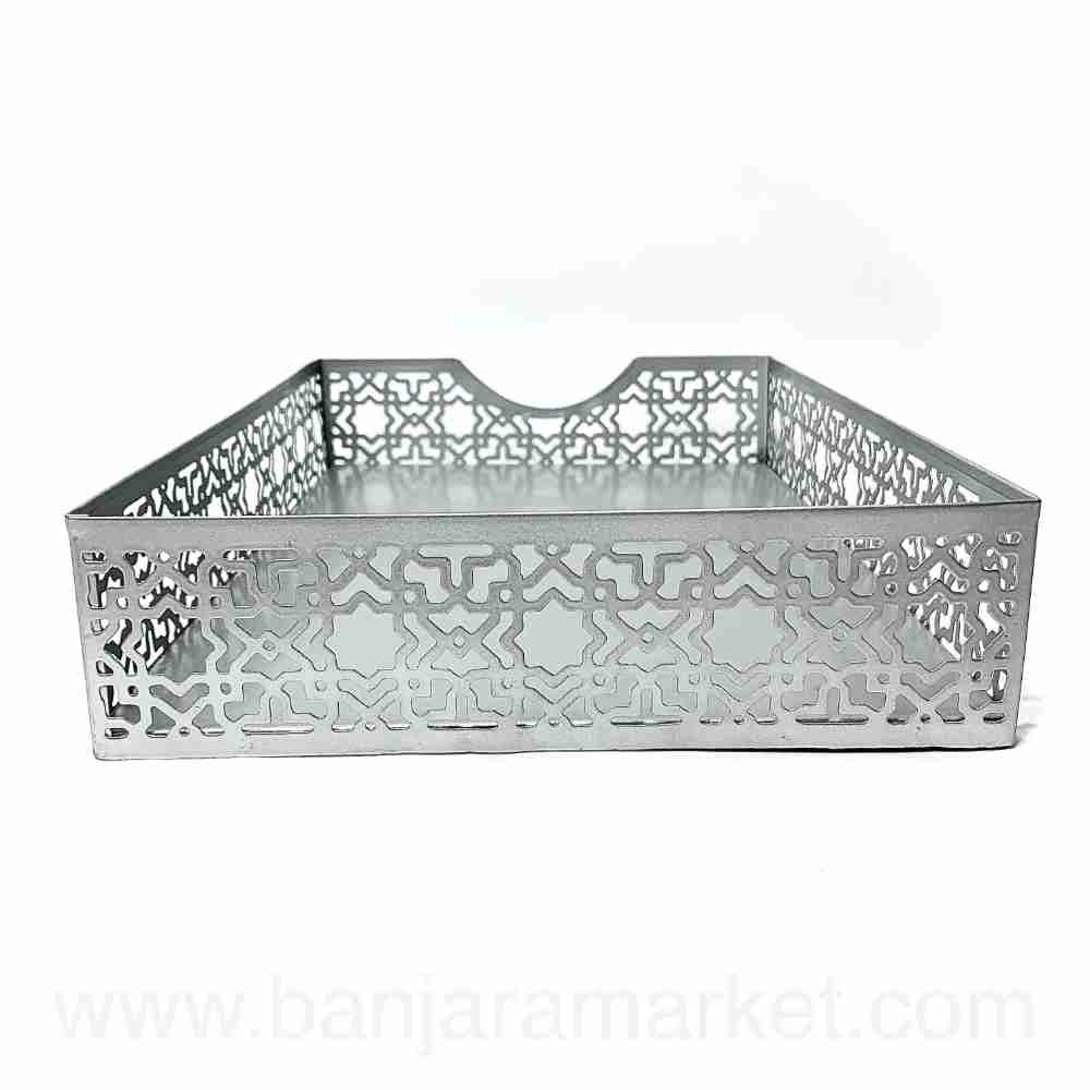 Banjara Market | Silver Metallic Organizers (Set of 3)