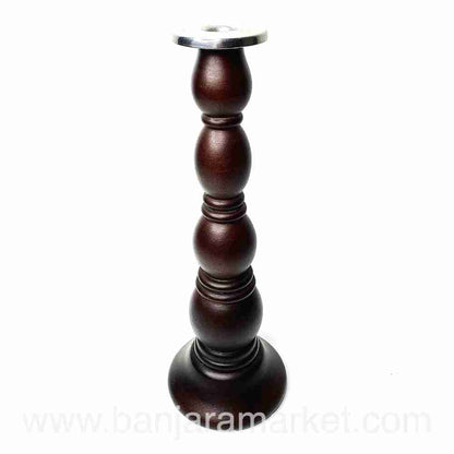 Banjara Market | Dark Brown Candle Stands (Set of 2)