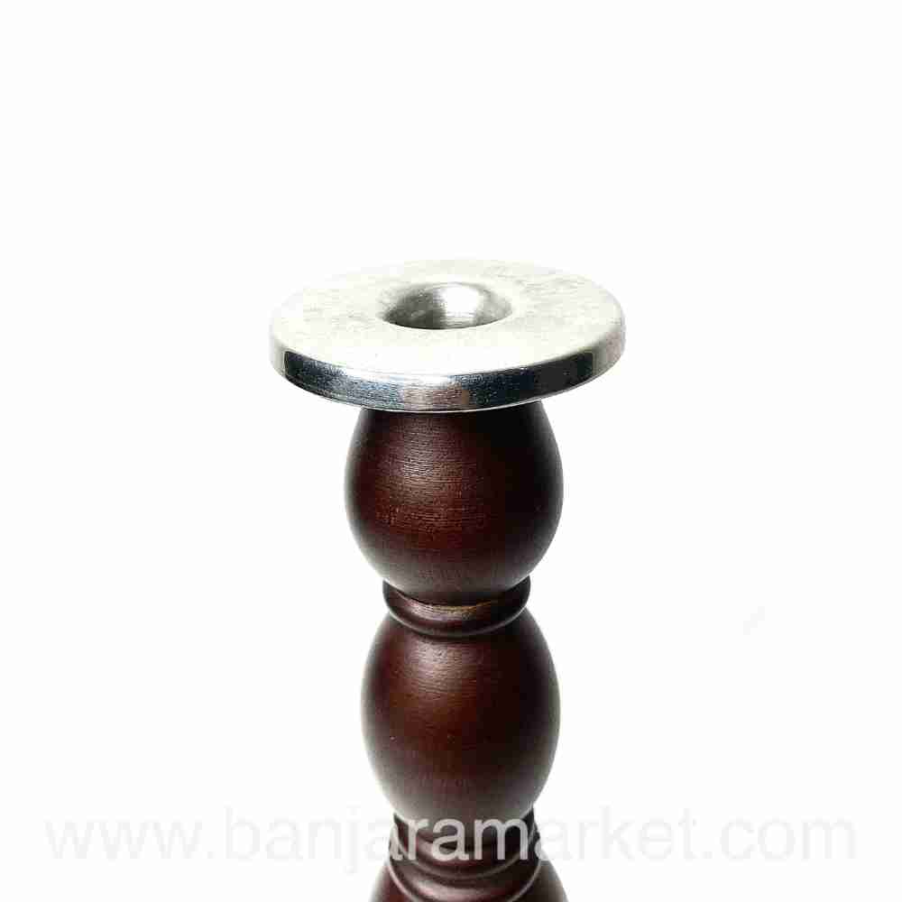 Banjara Market | Dark Brown Candle Stands (Set of 2)