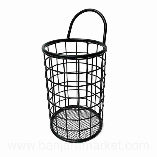 Banjara Market | Black Metallic Wire Pen Stand