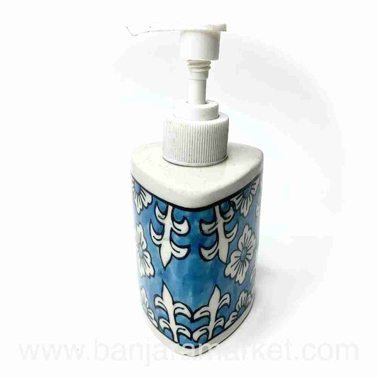 Banjara Market | Small Blue Floral Soap Dispenser