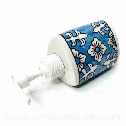 Banjara Market | Small Blue Floral Soap Dispenser