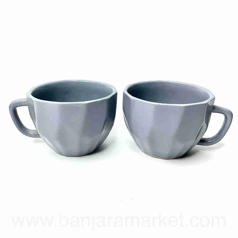 Banjara Market | Grey Modern Edge Cups (Set of 2)