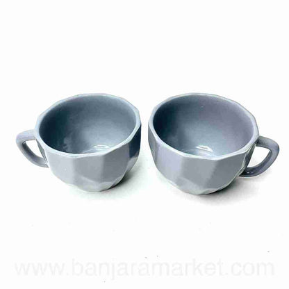 Banjara Market | Grey Modern Edge Cups (Set of 2)