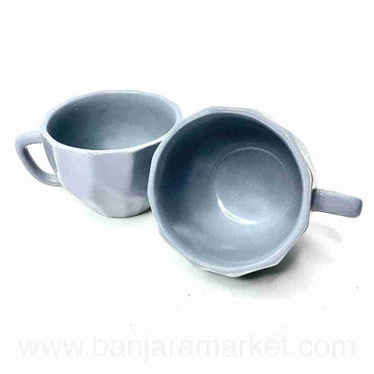 Banjara Market | Grey Modern Edge Cups (Set of 2)