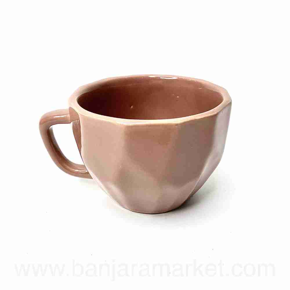 Banjara Market | Dark Peach Modern Edge Cups(Set of 2)