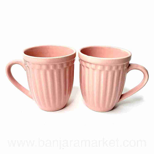 Banjara Market | Pink-Peach (Linear) Mugs (Set of 2)