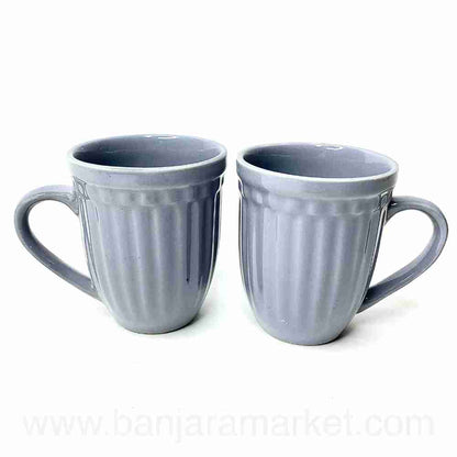 Banjara Market | Grey (Linear) Mugs (Set of 2)