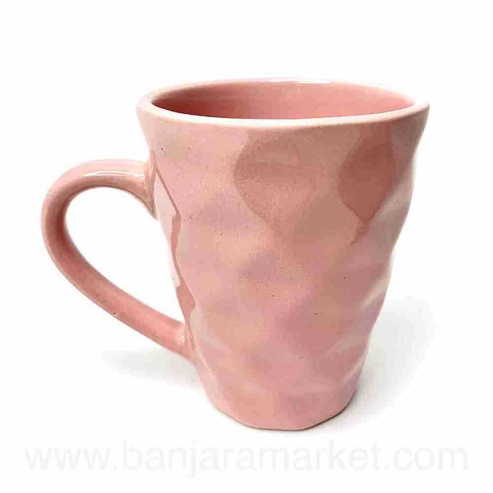 Banjara Market | Pink-Peach (Diamond) Mugs (Set of 2)