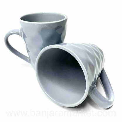 Banjara Market | Grey (Diamond) Mugs (Set of 2)