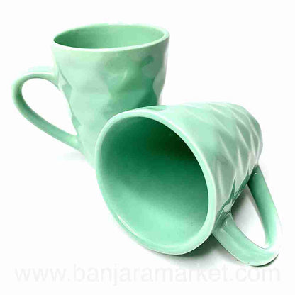 Banjara Market | Sea Green (Diamond) Mugs (Set of 2)