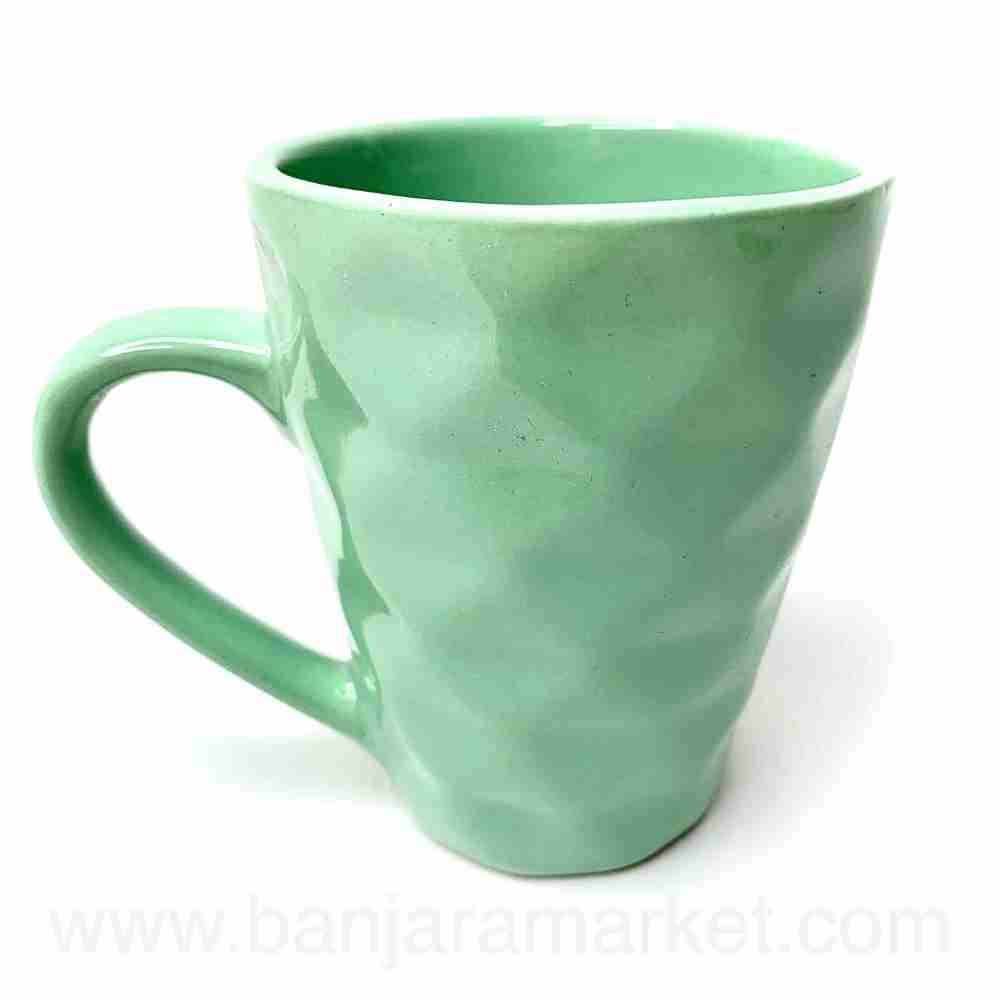 Banjara Market | Sea Green (Diamond) Mugs (Set of 2)