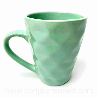 Banjara Market | Sea Green (Diamond) Mugs (Set of 2)