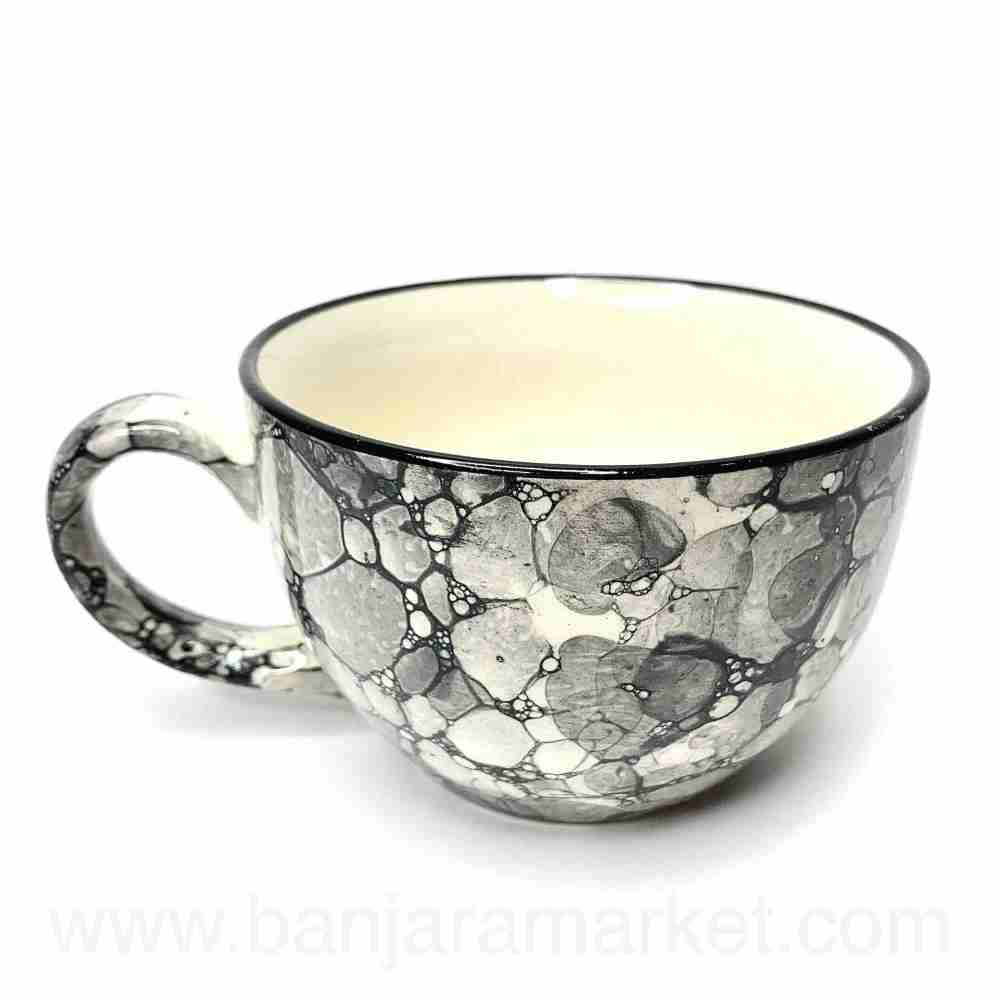 Banjara Market | Grey Bubble Print Soup Bowl/Mug (Set of 2)