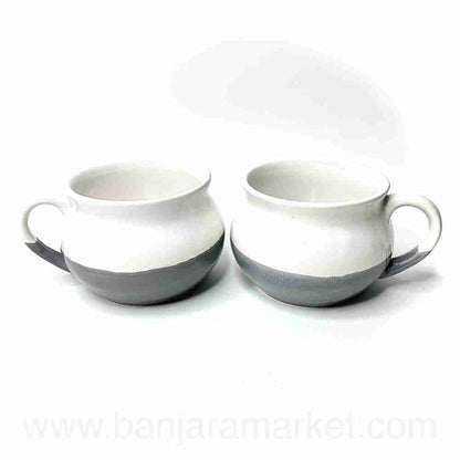 Banjara Market | Grey-White Soup Cups (Set of 2)