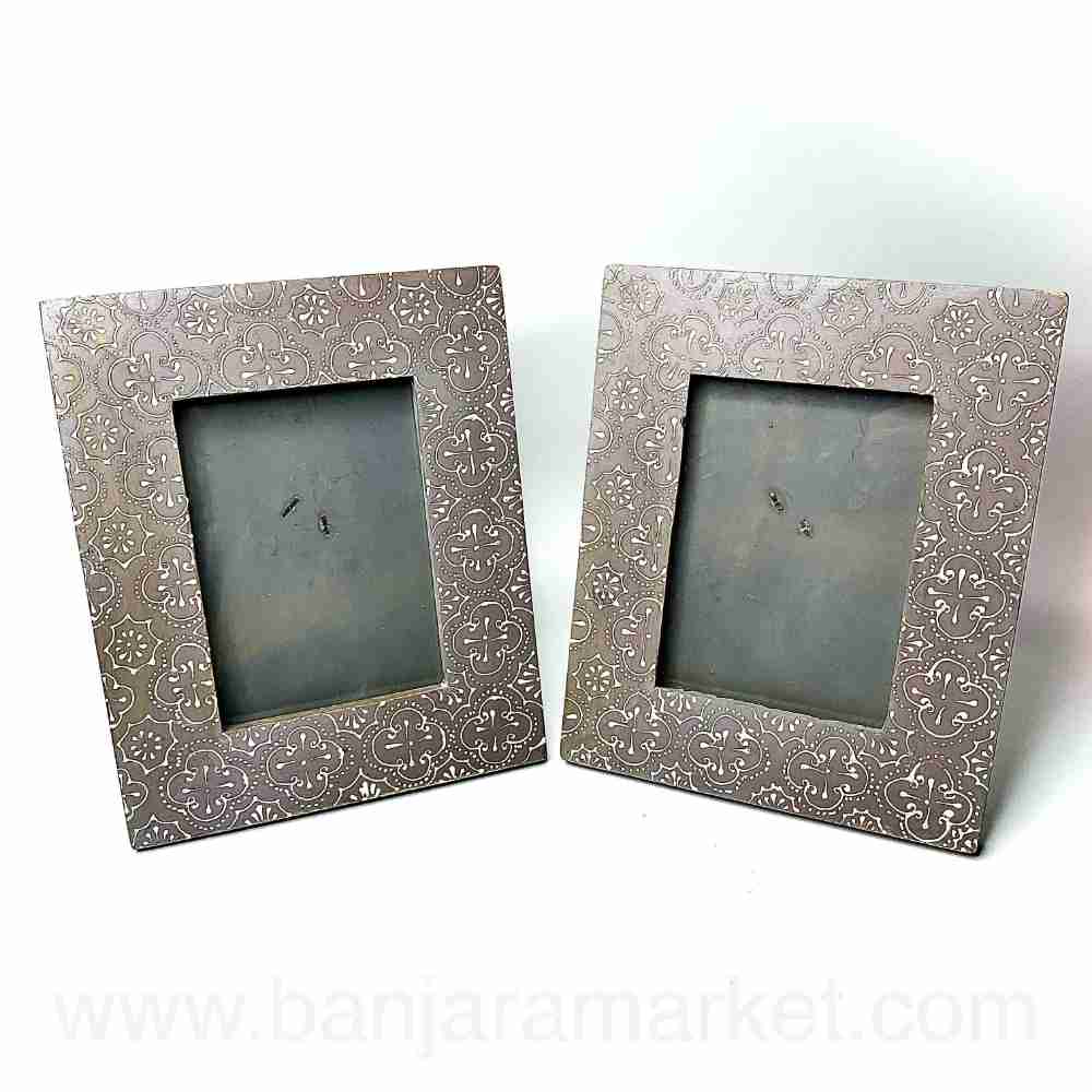 Banjara Market | Grey Photo Frames (Set of 2)