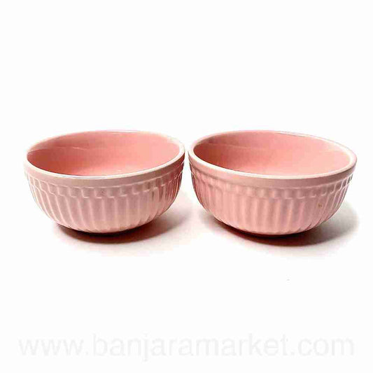 Banjara Market | Pink-Peach (Linear) Soup Bowls (Set of 2)