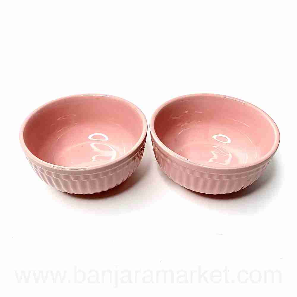 Banjara Market | Pink-Peach (Linear) Soup Bowls (Set of 2)