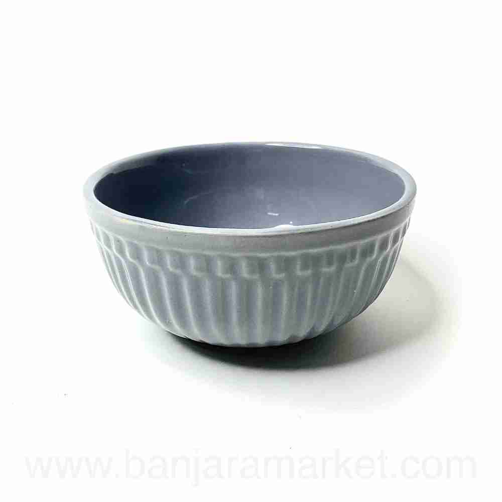 Banjara Market | Grey (Linear) Soup Bowls (Set of 2)