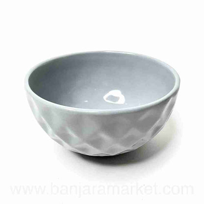 Banjara Market | Grey (Diamond) Soup Bowls (Set of 2)