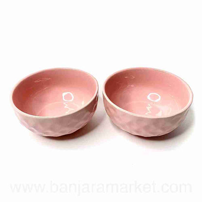 Banjara Market | Pink-Peach (Diamond) Soup Bowls (Set of 2)