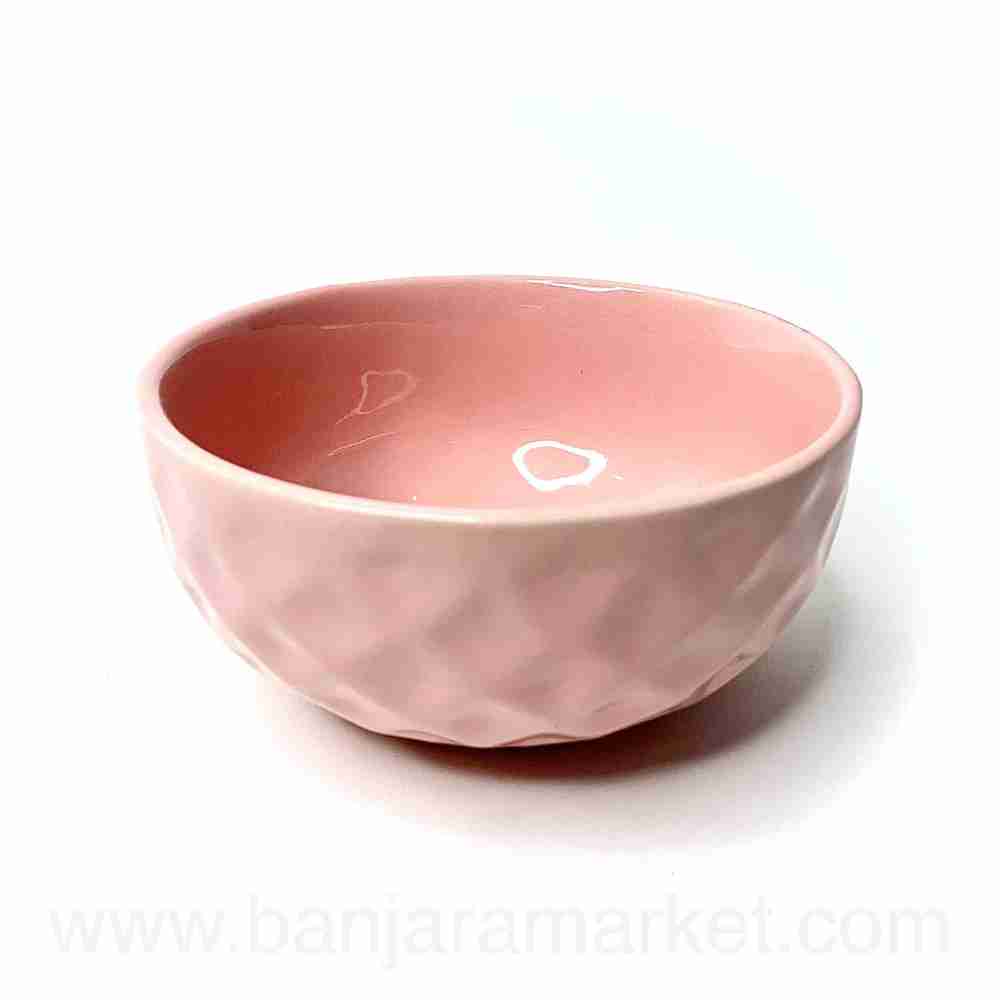 Banjara Market | Pink-Peach (Diamond) Soup Bowls (Set of 2)