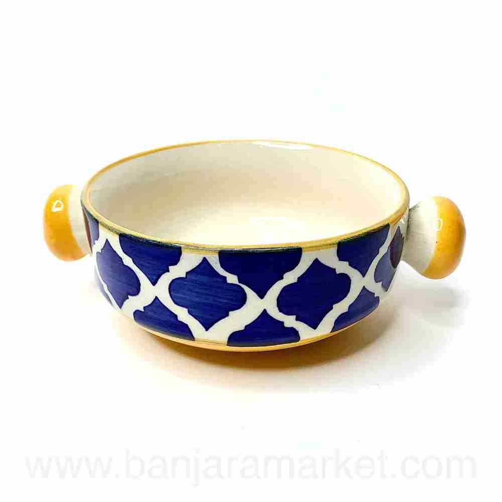 Banjara Market | Yellow-Blue Mughal Soup Bowls (Set of 2)