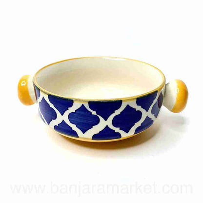 Banjara Market | Yellow-Blue Mughal Soup Bowls (Set of 2)