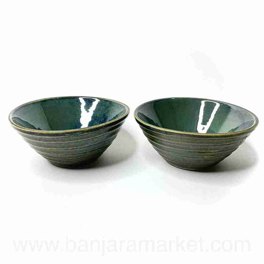 Banjara Market | Green Cone Small Bowls (Set of 2)