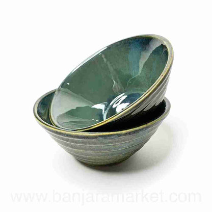 Banjara Market | Green Cone Small Bowls (Set of 2)