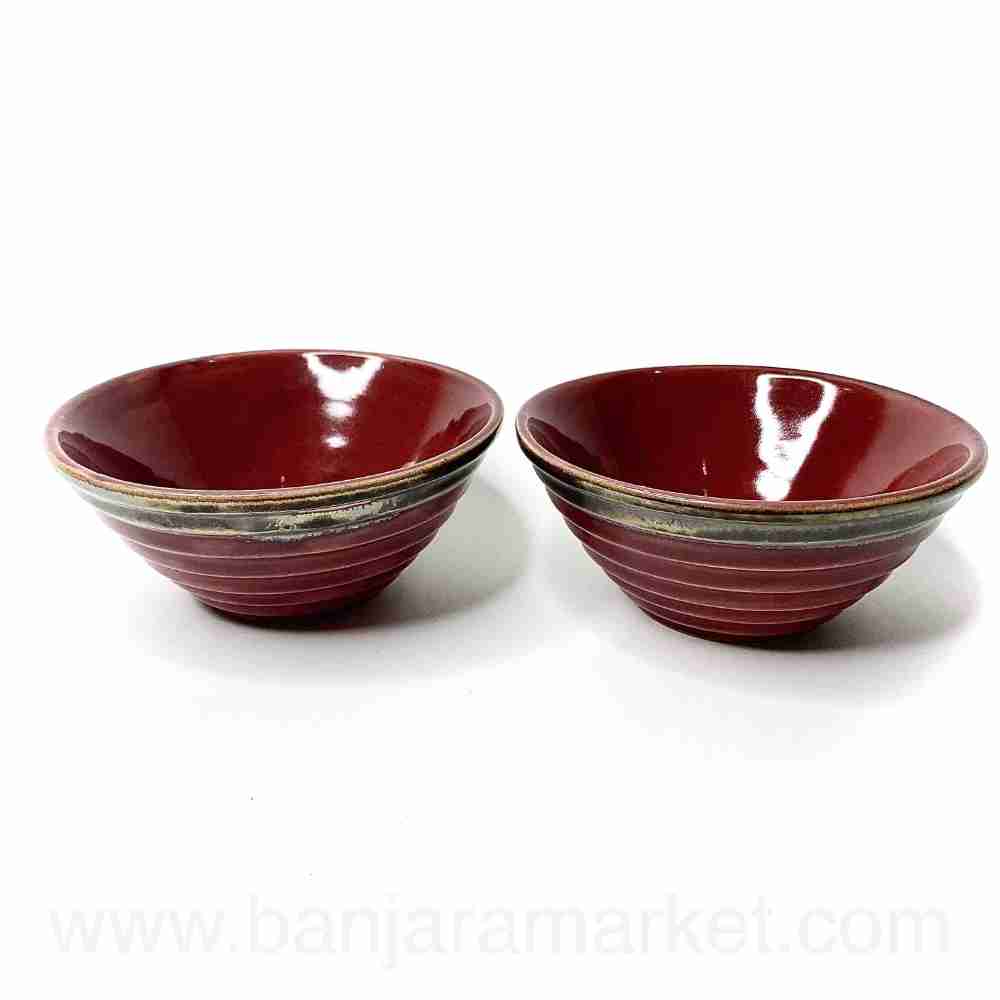 Banjara Market | Maroon Cone Small Bowls (Set of 2)