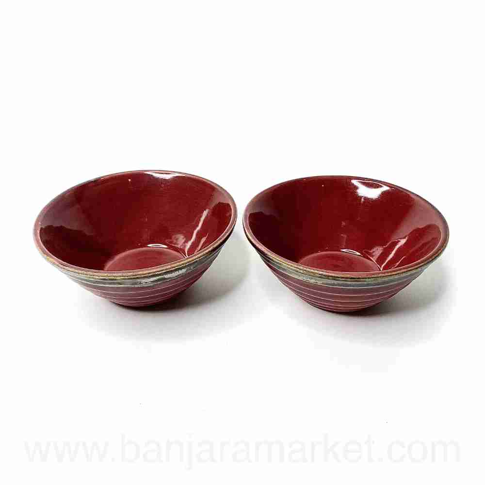 Banjara Market | Maroon Cone Small Bowls (Set of 2)