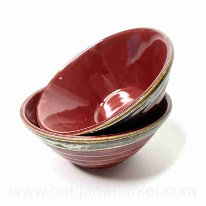 Banjara Market | Maroon Cone Small Bowls (Set of 2)