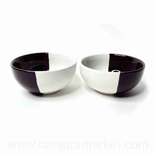 Banjara Market | Purple-White Small Bowls (Set of 2)