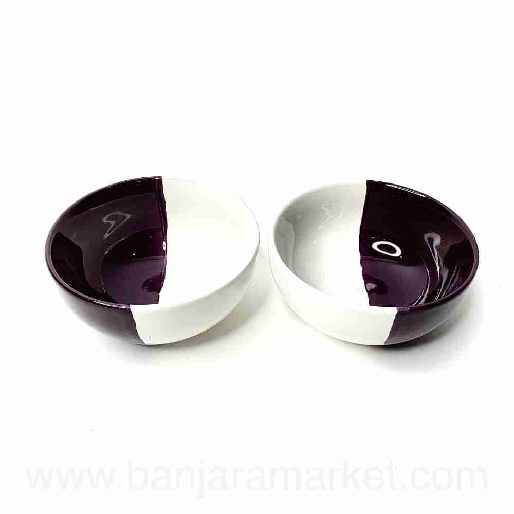 Banjara Market | Purple-White Small Bowls (Set of 2)