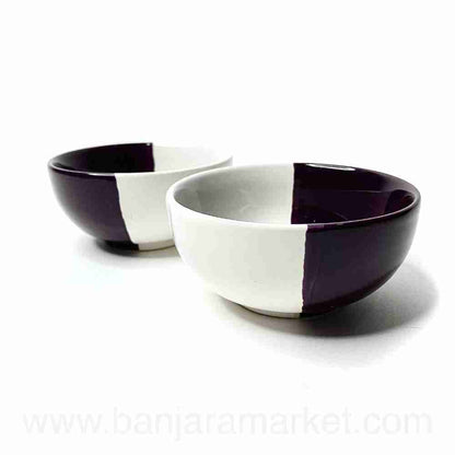 Banjara Market | Purple-White Small Bowls (Set of 2)