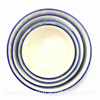 Banjara Market | Blue Bail-Print Serving Bowls (Set of 4)