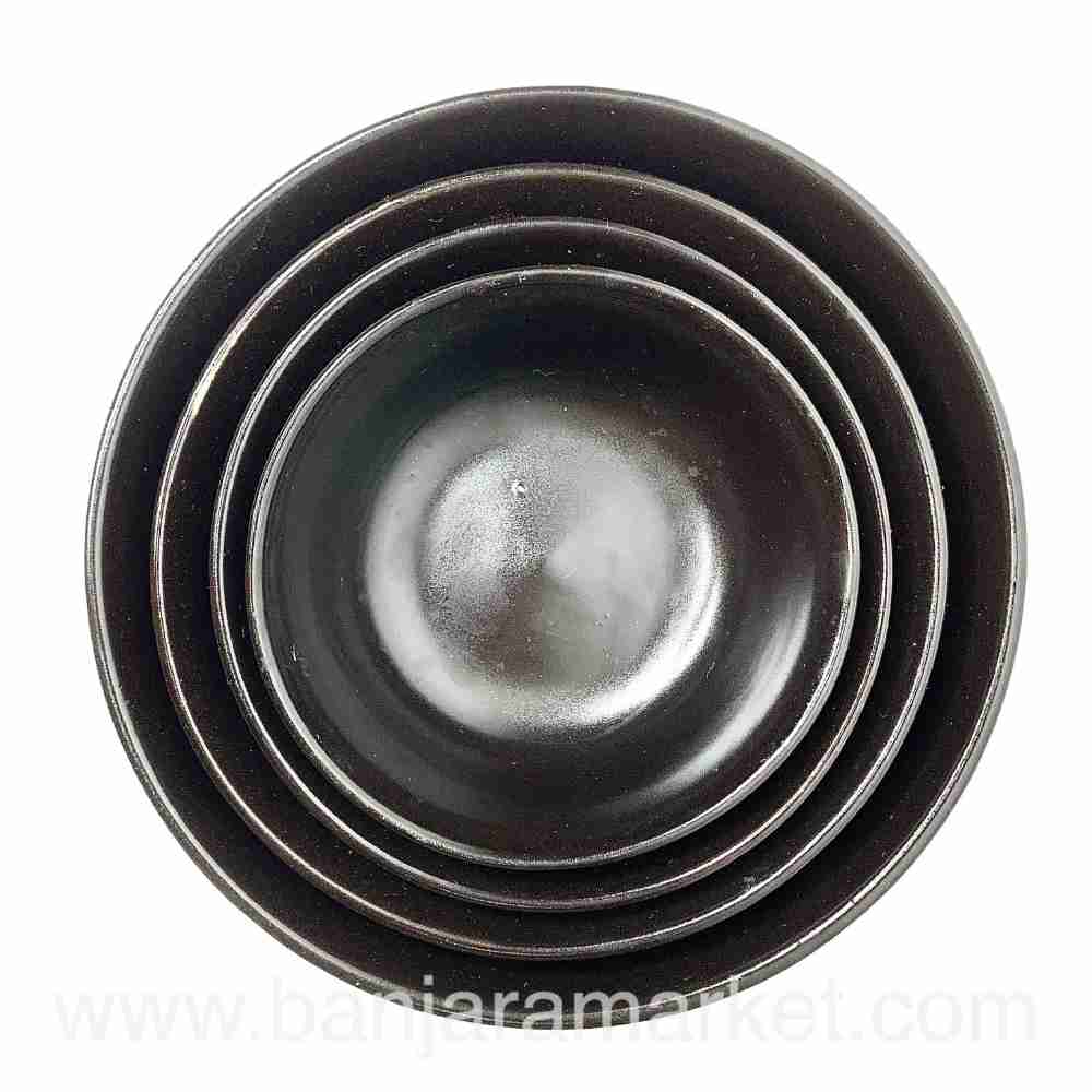 Banjara Market | Black Serving Bowls (Set of 4)