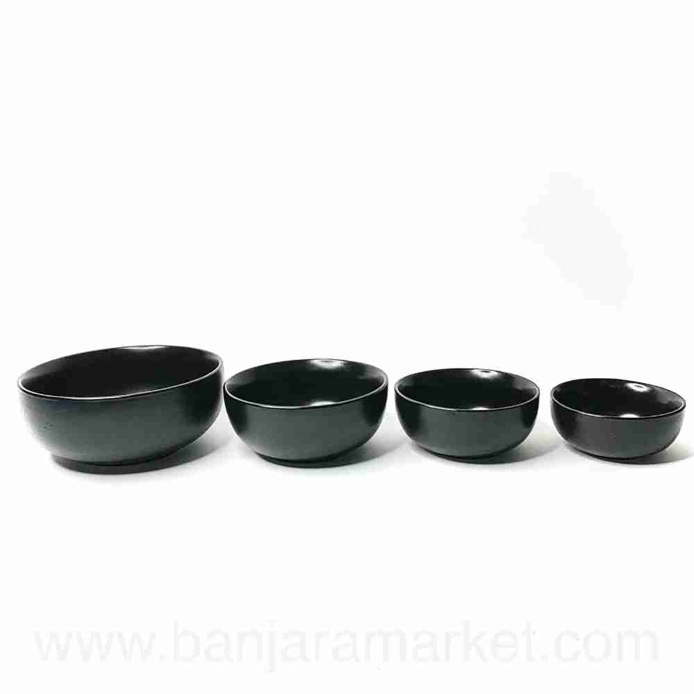 Banjara Market | Black Serving Bowls (Set of 4)